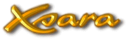 Xsara logo - gold on white